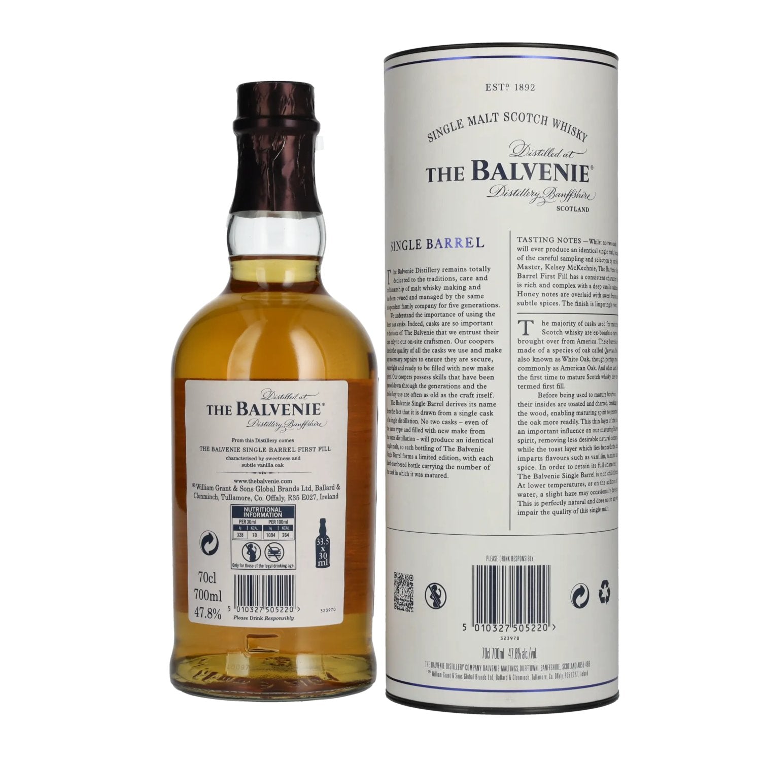 The Balvenie 12 Years Old Single Barrel First Fill 47,8% Vol. 0,7l in Geschenkbox