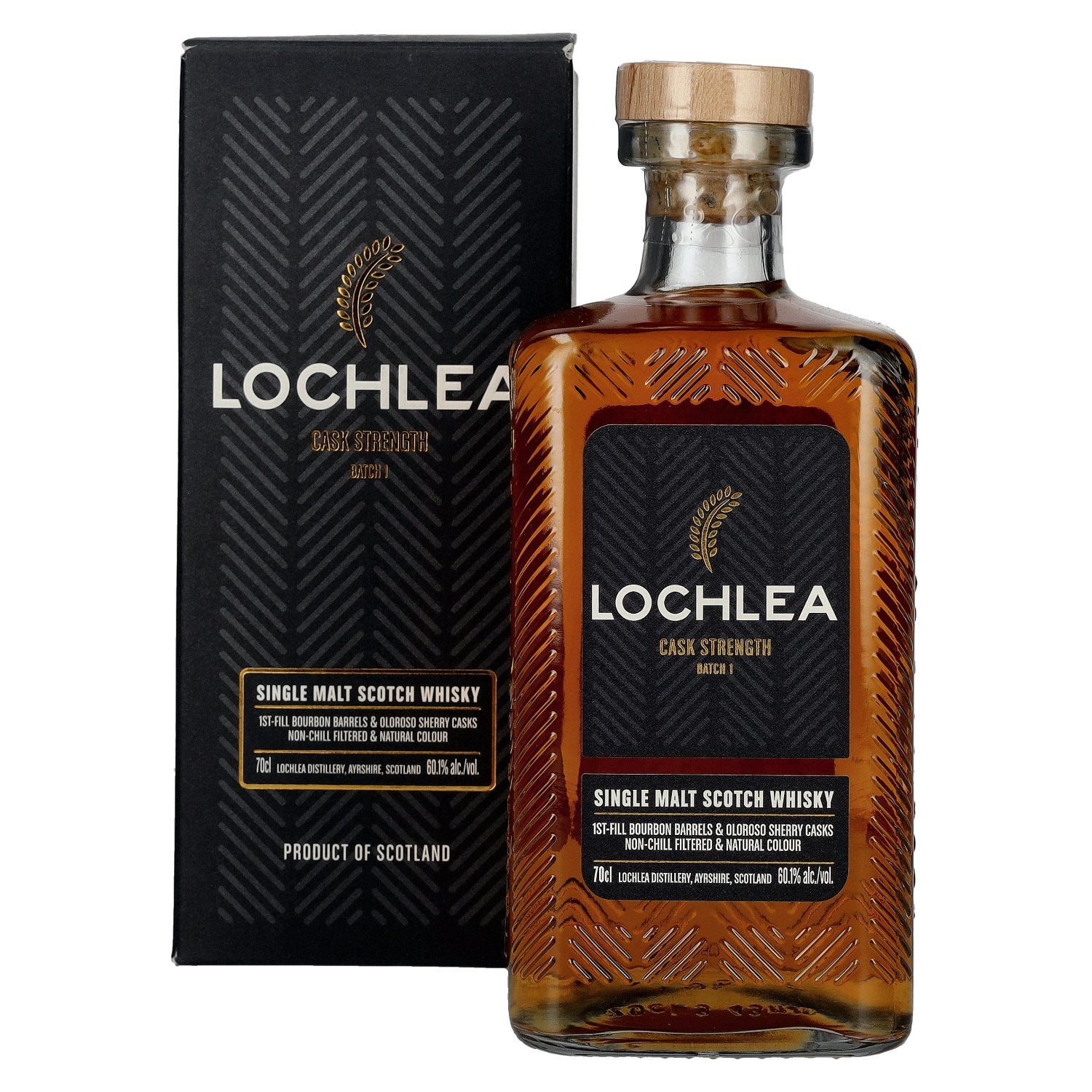 Lochlea CASK STRENGTH Single Malt Whisky Batch 1 60.1% Vol. 0.7L in gift box