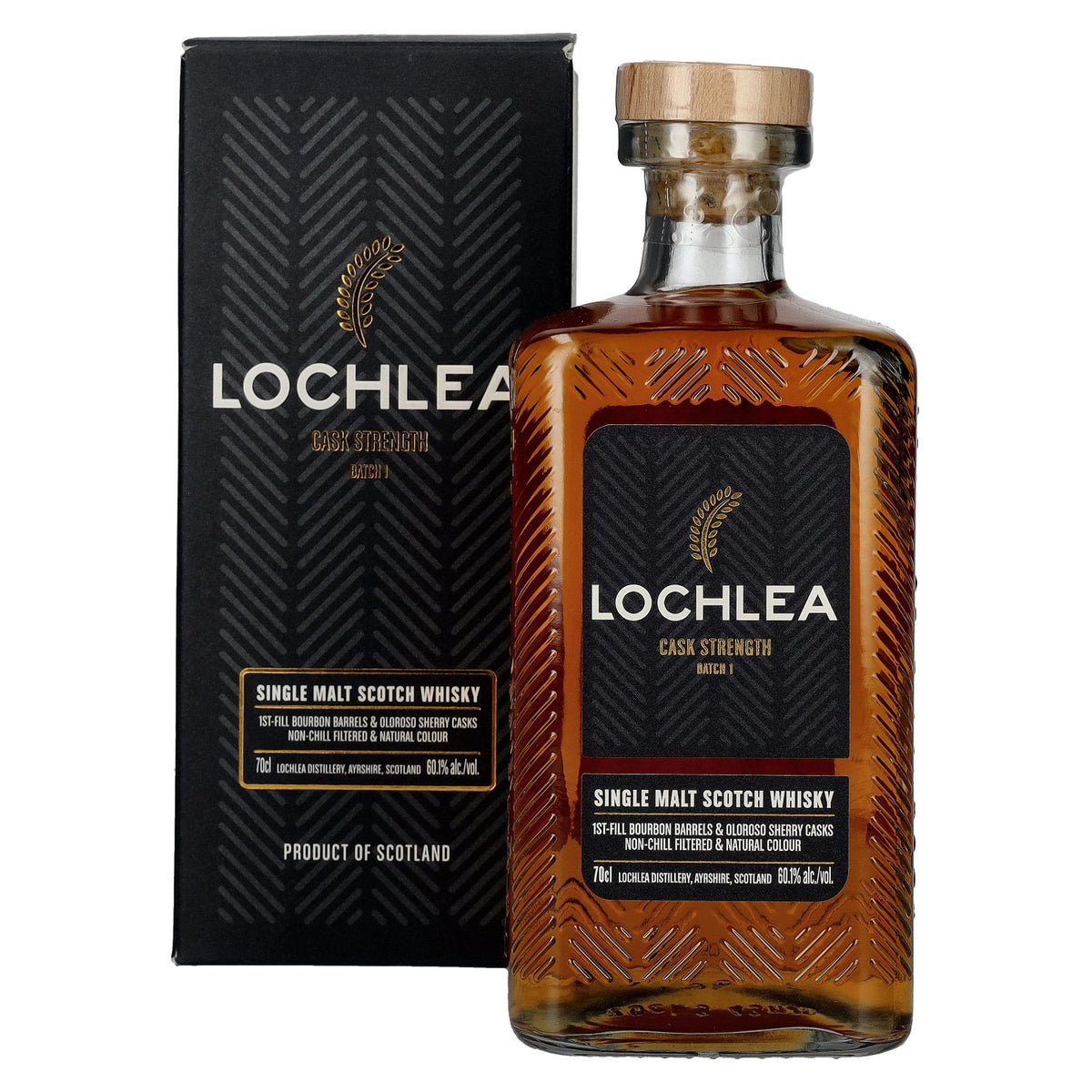 Lochlea CASK STRENGTH Single Malt Whisky Batch 1 60.1% Vol. 0.7L in gift box