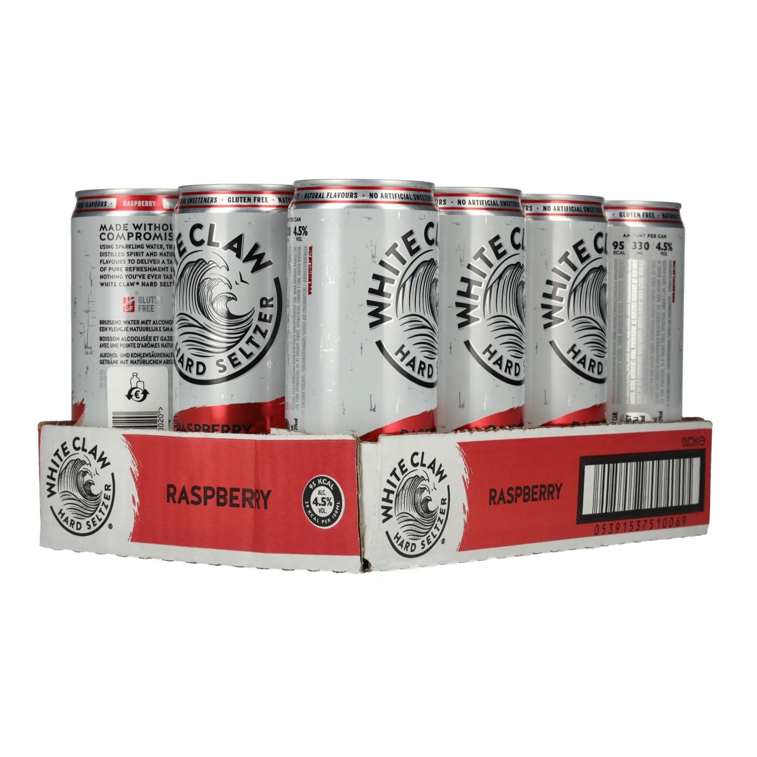 White Claw Hard Seltzer Raspberry 4.5% ABV 12 x 0.33 l tins (deposit required)