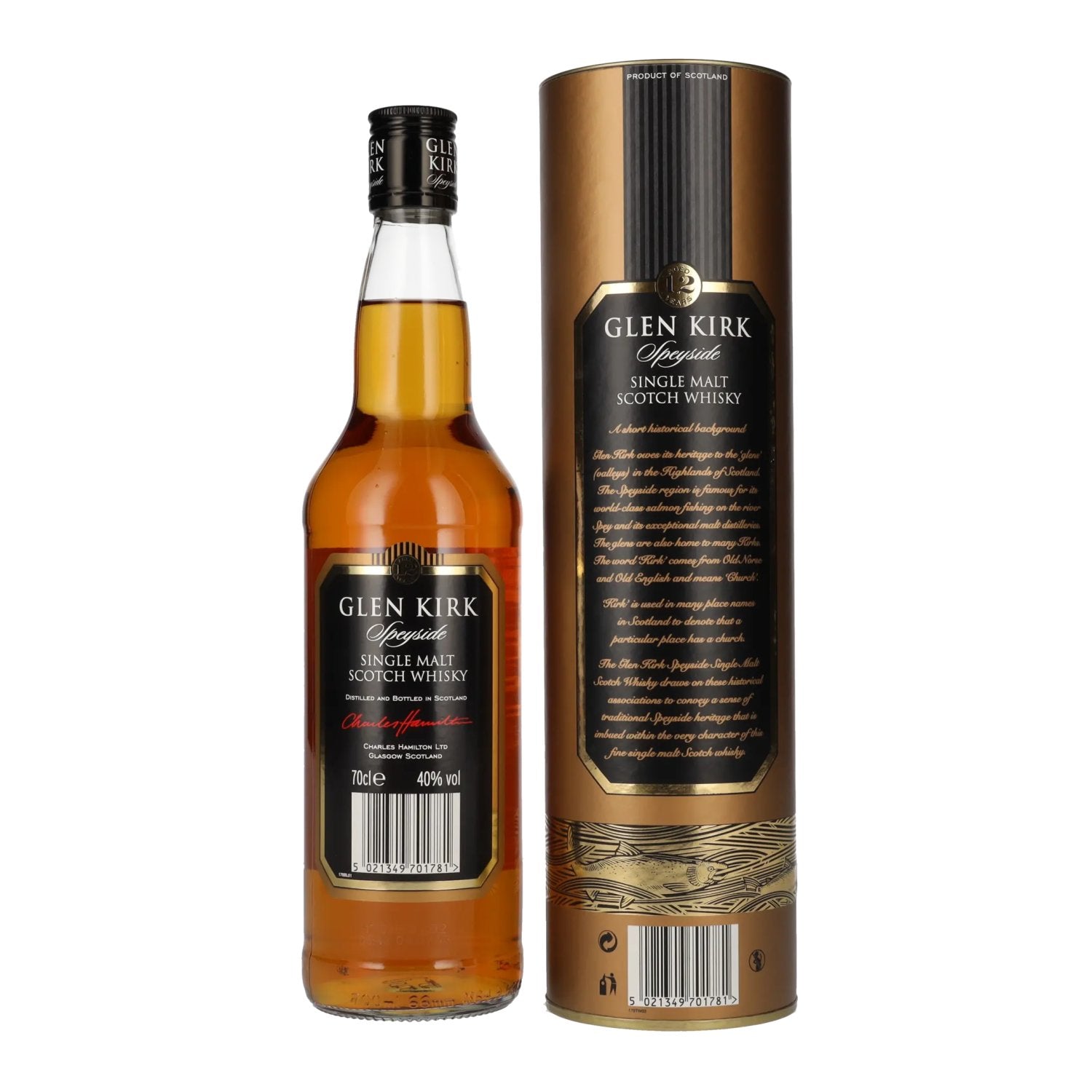 Glen Kirk 12 Years Old Single Malt Scotch Whisky 40% Vol. 0.7l in gift box