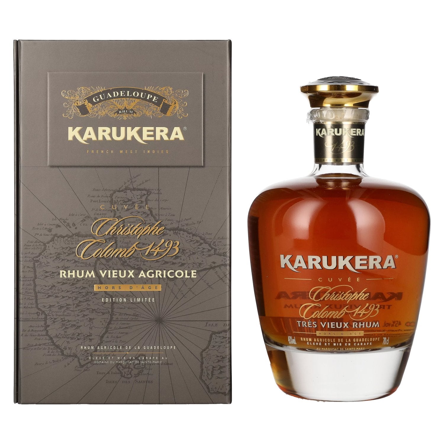 Karukera Cuvée Christophe Colomb 1493 Tres Vieux Rhum Hors d´Age 45% Vol. 0.7l in Gift Box