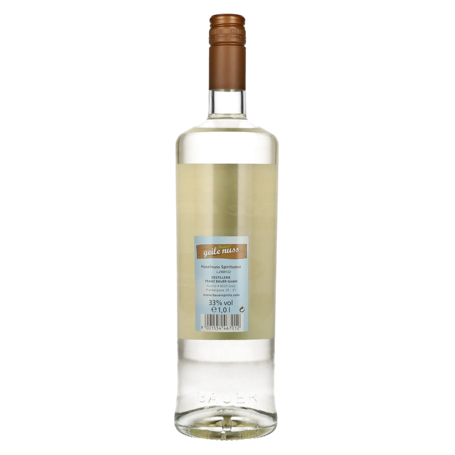 Bauers geile nuss Haselnuss Spirituose 33% Vol. 1l