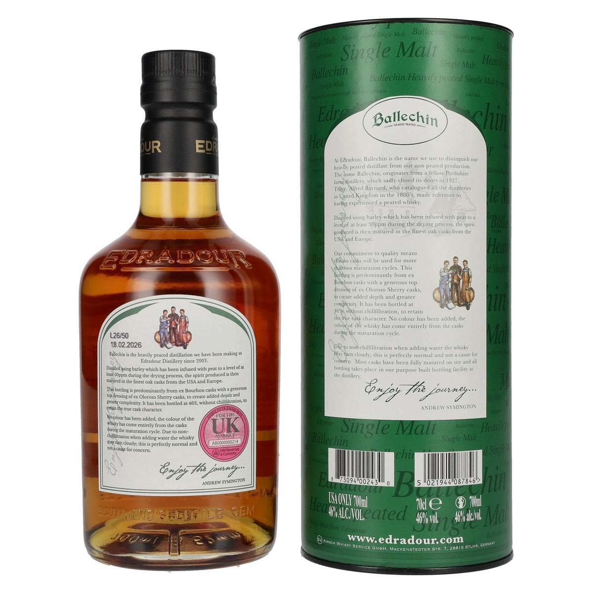 Edradour Ballechin 10 Years Old Highland Single Malt 46% Vol. 0.7l in Gift Box