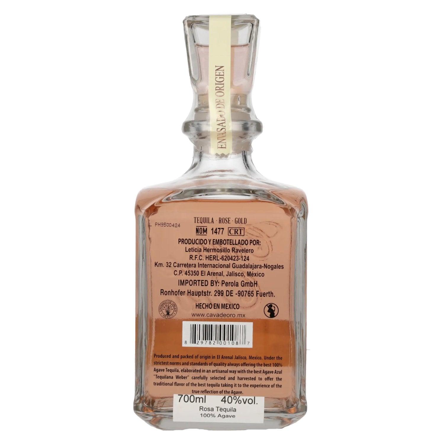 Gran Cava de Oro Tequila ROSA 100% de Agave Azul 40% Vol. 0,7l