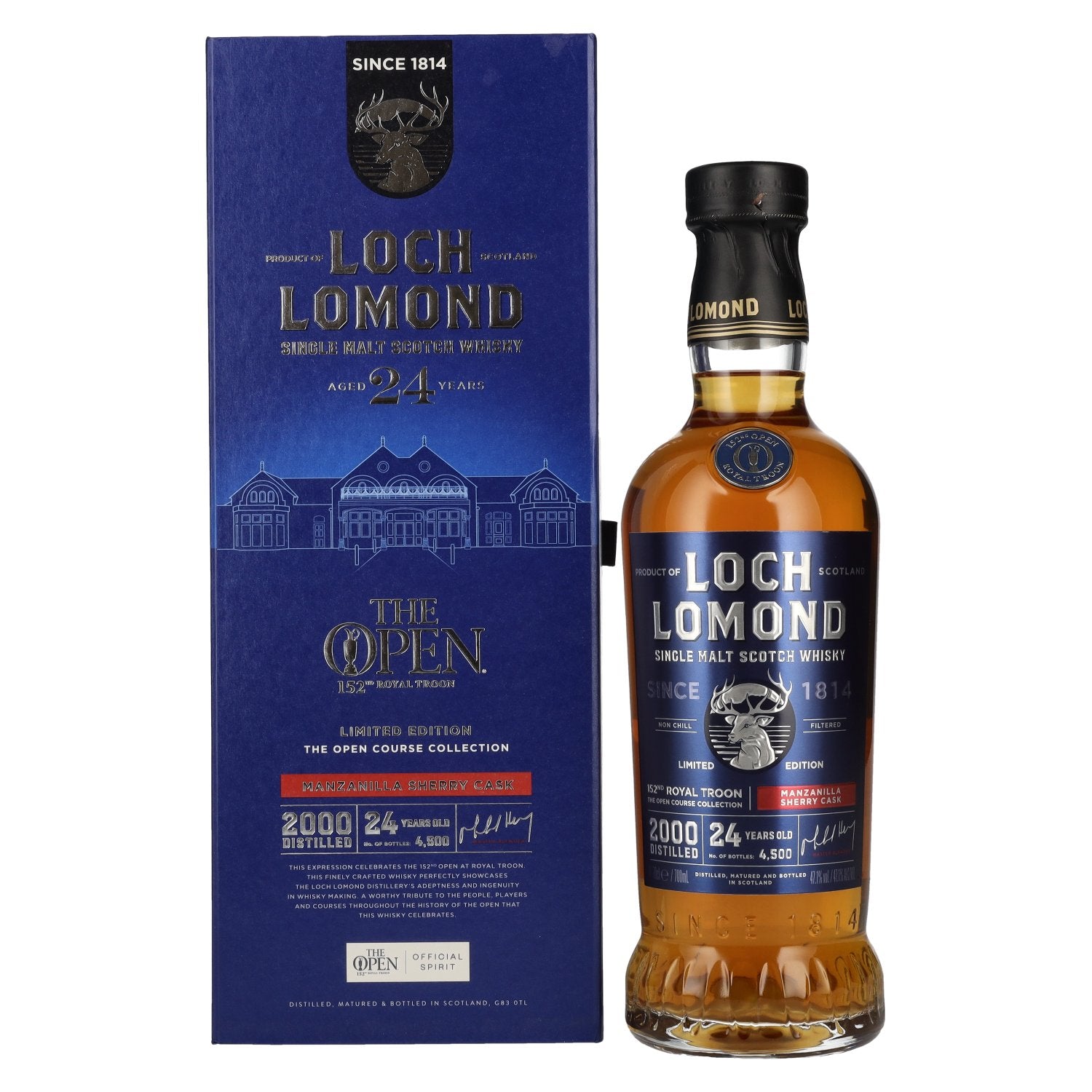 Loch Lomond 24 Years Old THE OPEN 152nd Royal Troon Manzanilla Sherry Cask 47.1% Vol. 0.7l in gift box