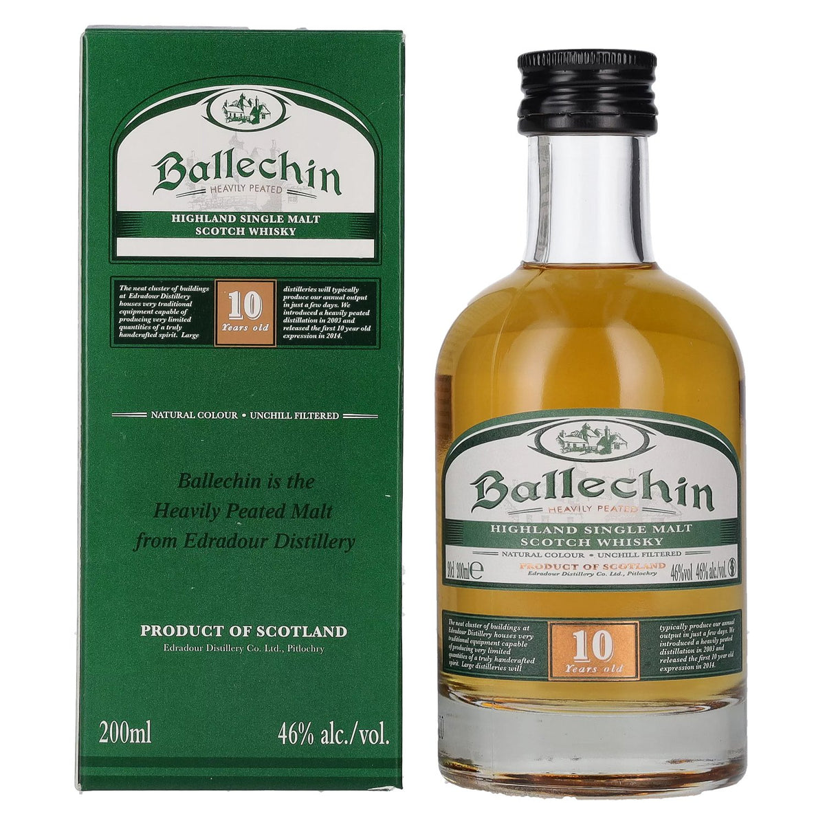 Edradour Ballechin 10 Years Old Highland Single Malt 46% Vol. 0.2l in gift box