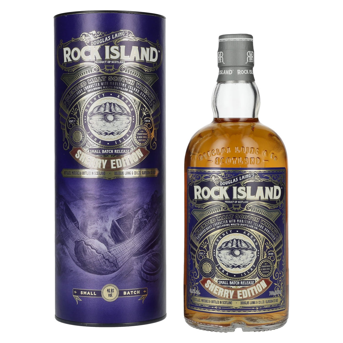 Douglas Laing ROCK ISLAND Sherry Edition Small Batch Blended Malt 46.8% Vol. 0.7L in gift box