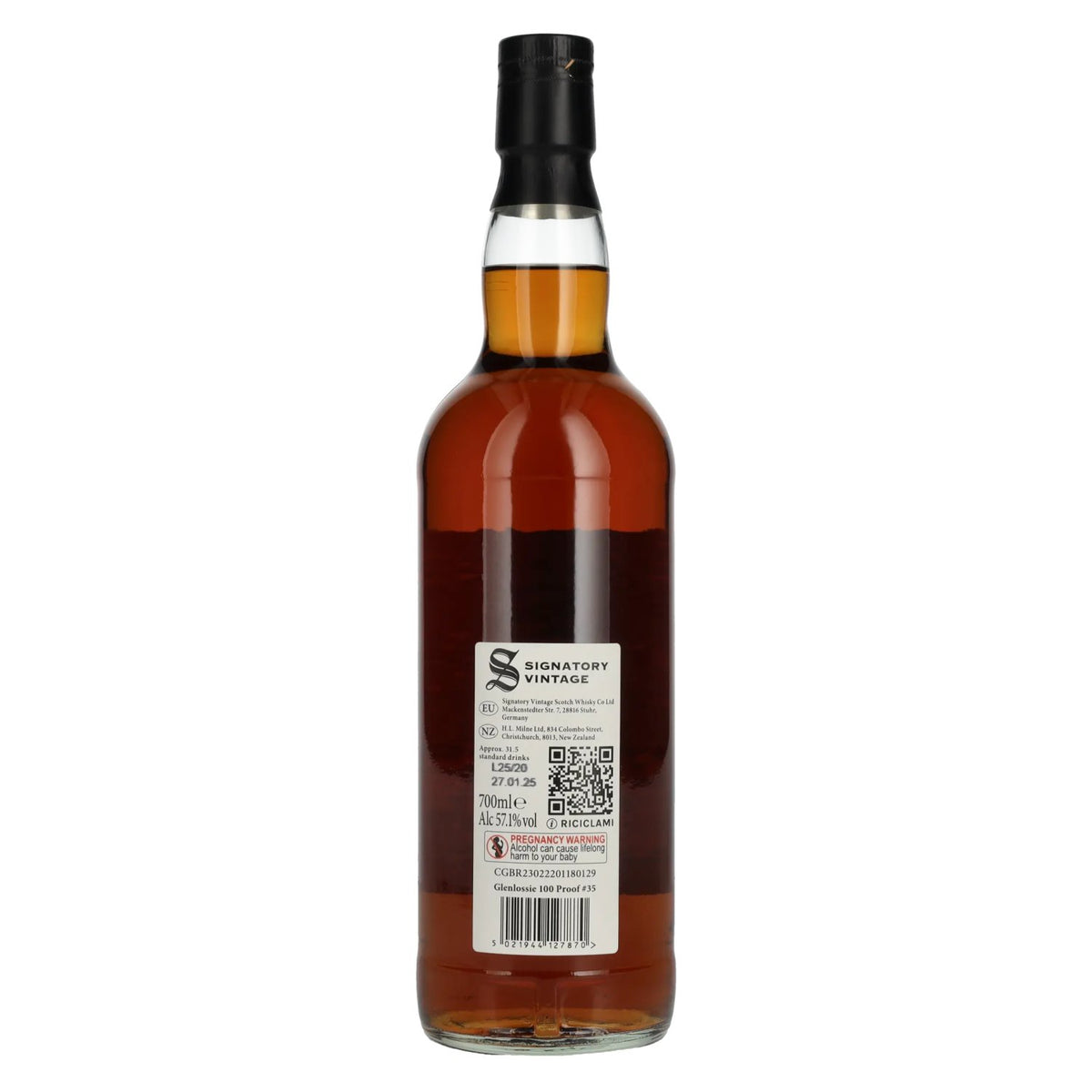 Signatory Vintage 100 Proof Edition GLENLOSSIE 12 Years Old Single Malt #35 2012 57.1% Vol. 0.7l