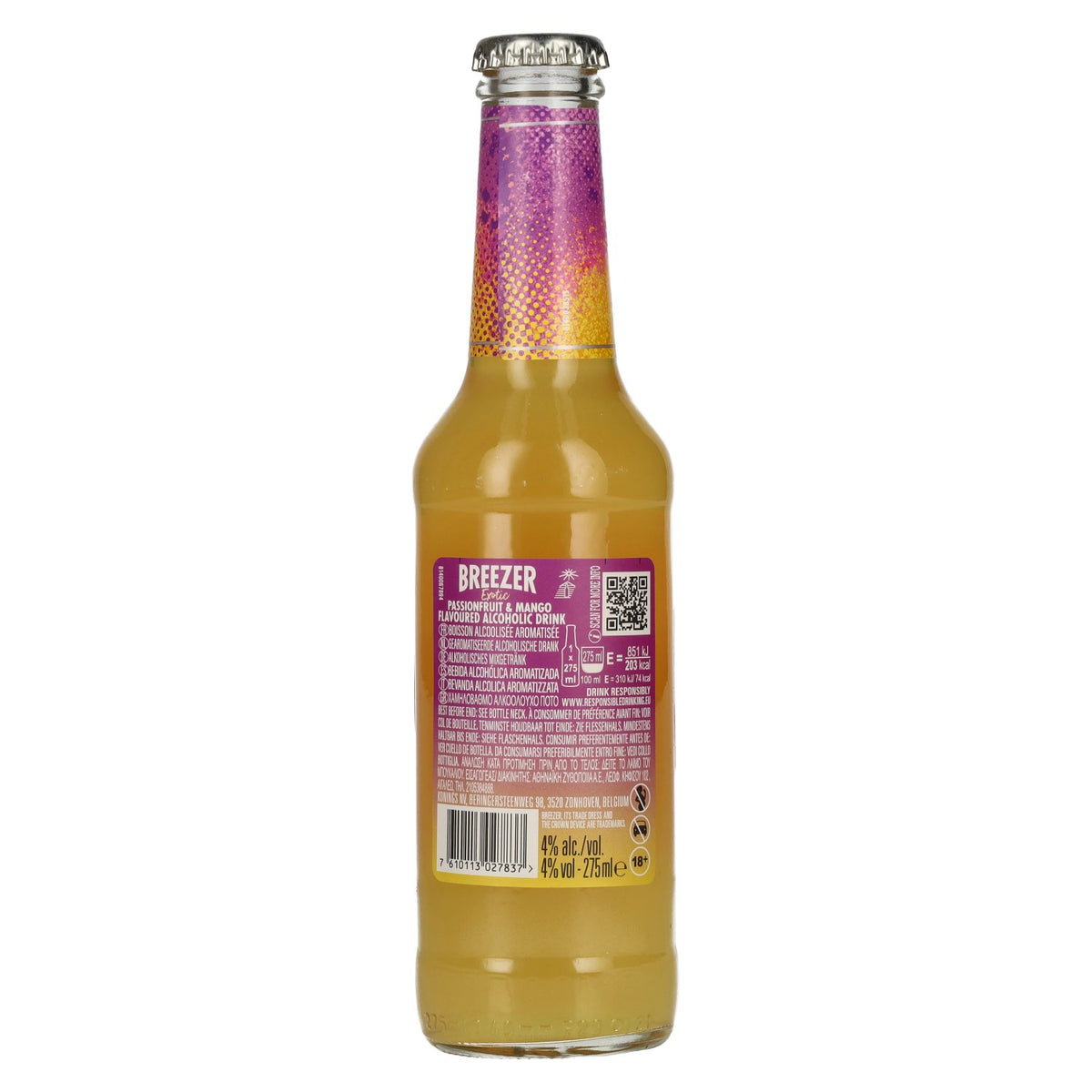 Bacardi Breezer Exotic Passion Fruit &amp; Mango 4% ABV 0.275 l
