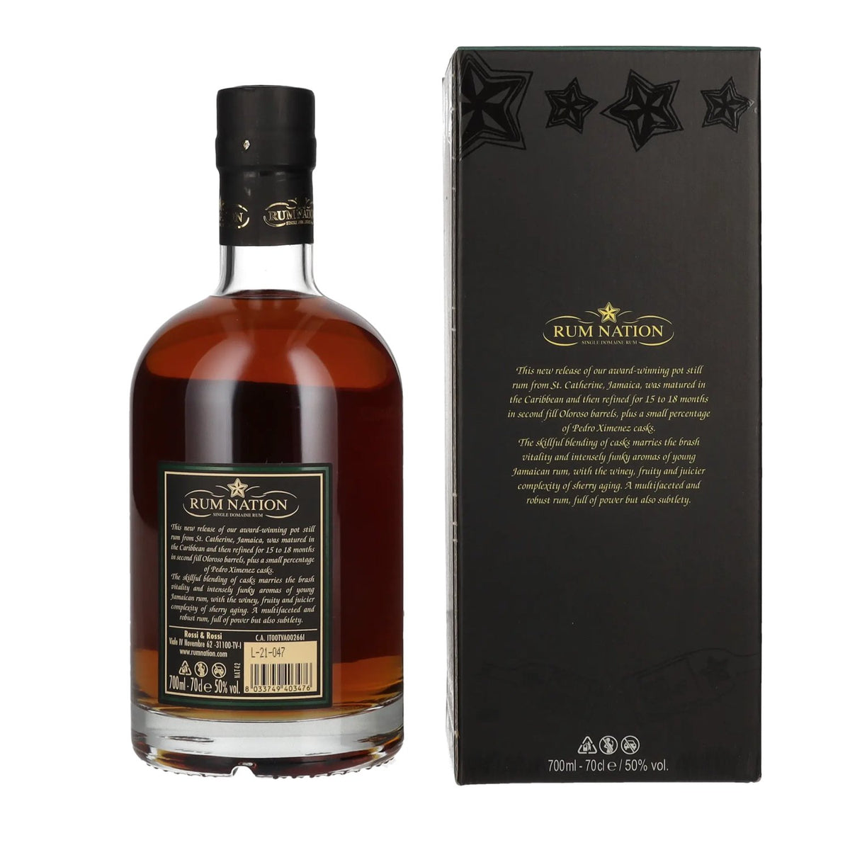 Rum Nation Jamaica 5 Years Old Pot Still Rum 50% Vol. 0,7l in Geschenkbox