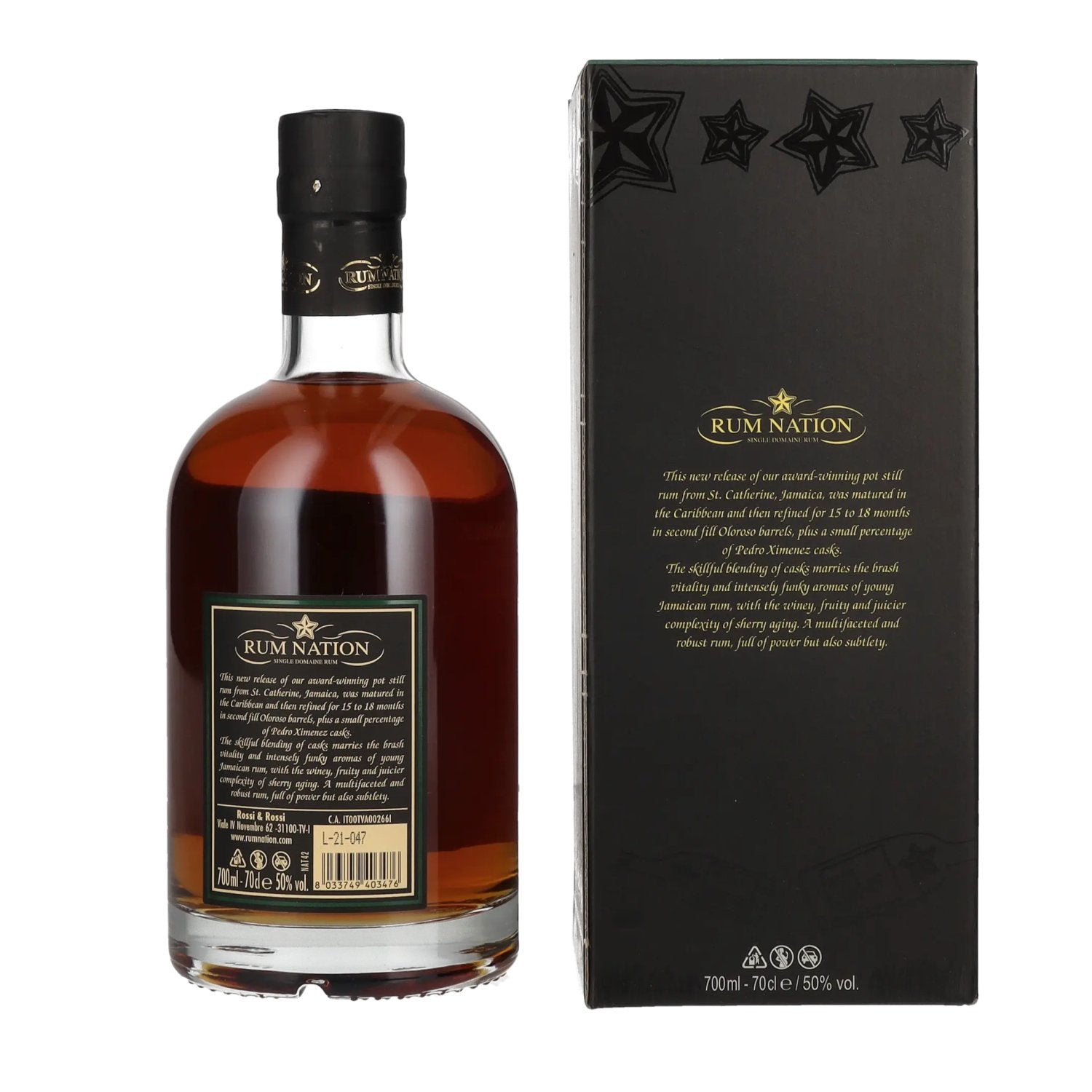 Rum Nation Jamaica 5 Years Old Pot Still Rum 50% Vol. 0,7l in Geschenkbox