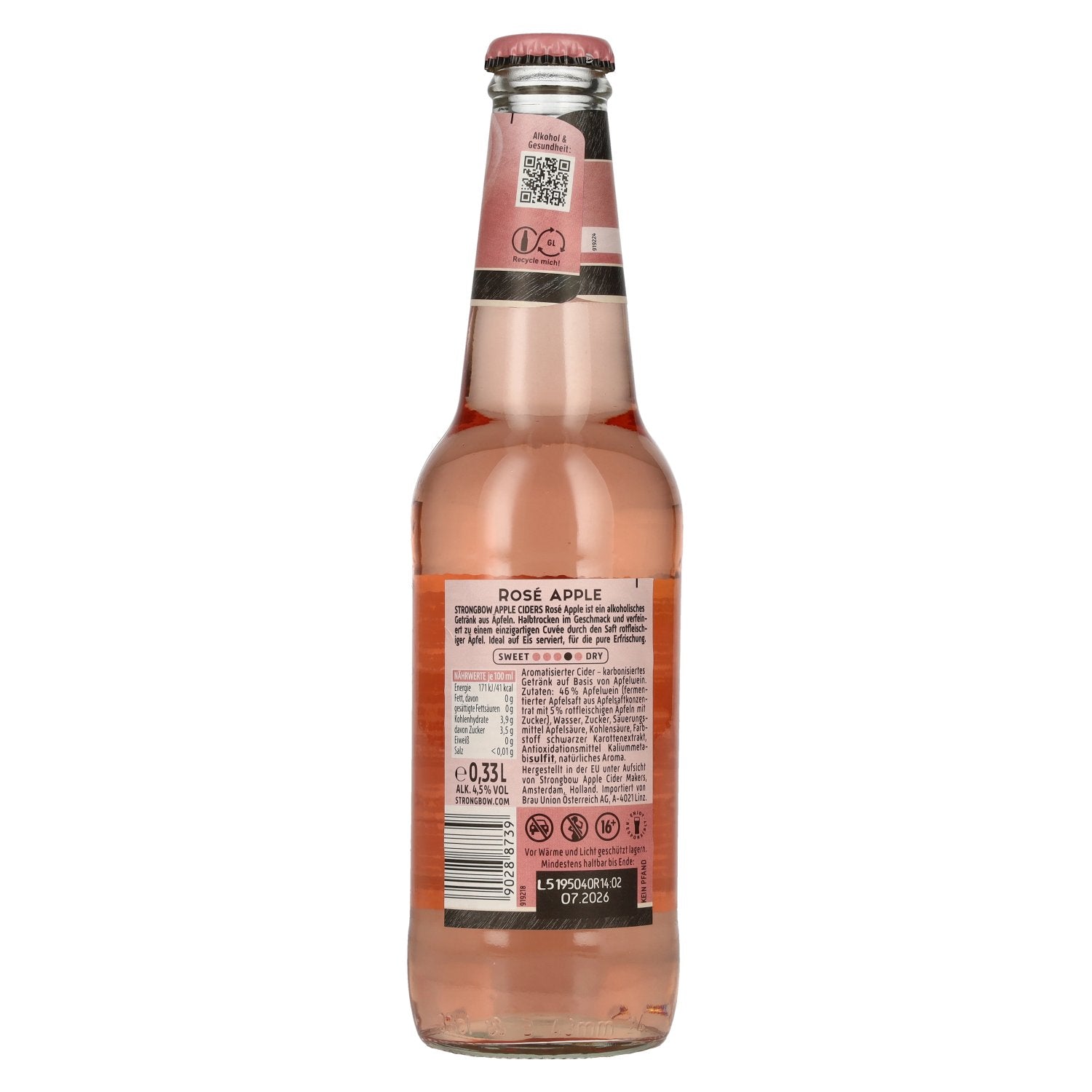Strongbow Rosé Apple Cider 4.5% Vol. 0.33l