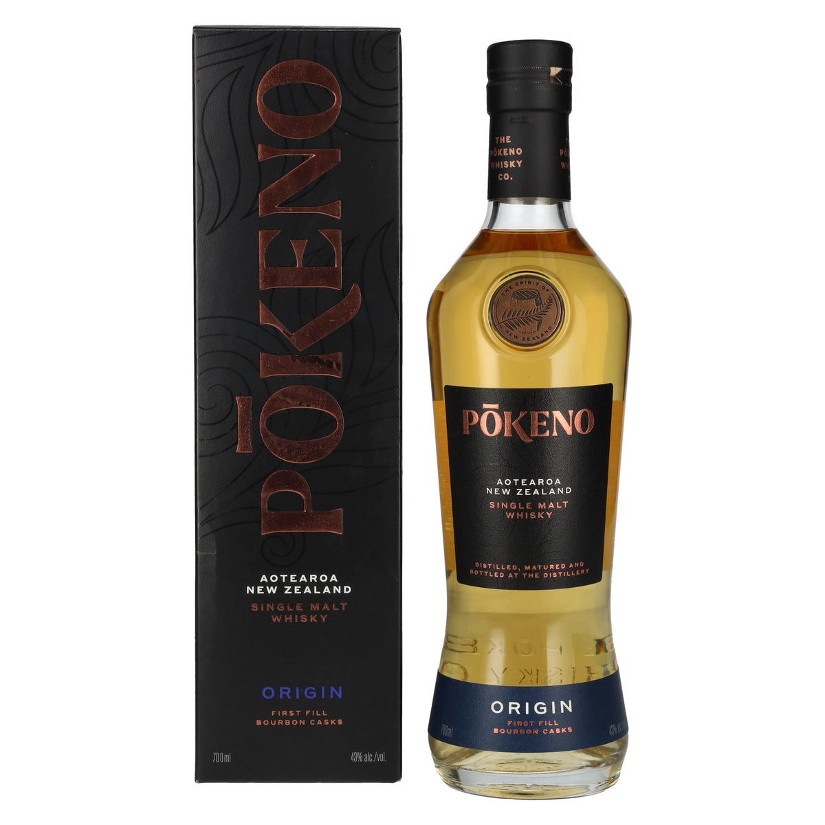 Pōkeno Origin Aotearoa New Zealand Single Malt Whisky 43% Vol. 0.7l in Gift Box