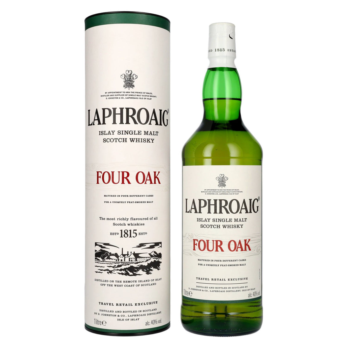 Laphroaig FOUR OAK 40% vol. 1l in a gift box