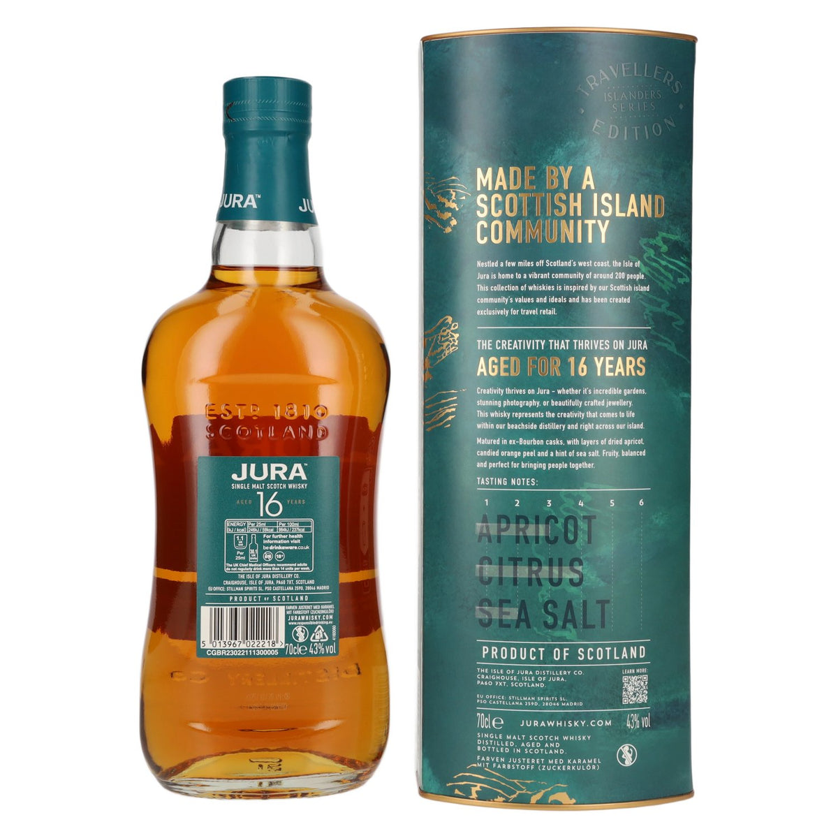 Jura 16 Years Old Single Malt Scotch Whisky 43% vol. 0.7 l in a gift box