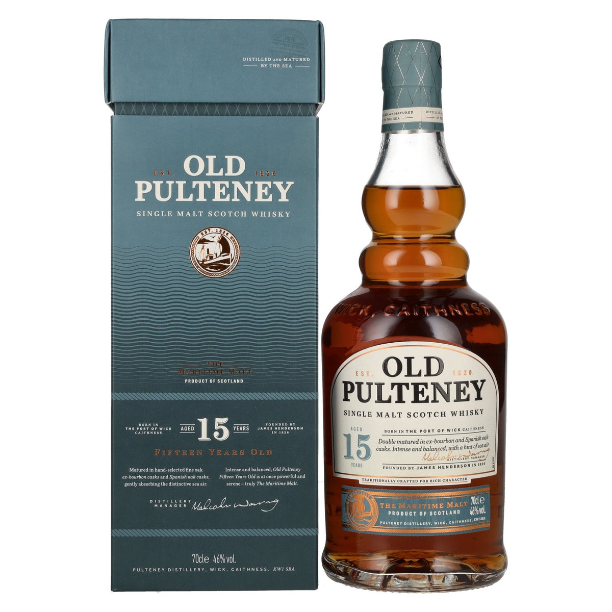 Old Pulteney 15 Years Old Single Malt Scotch Whisky 46% Vol. 0.7l in Gift Box