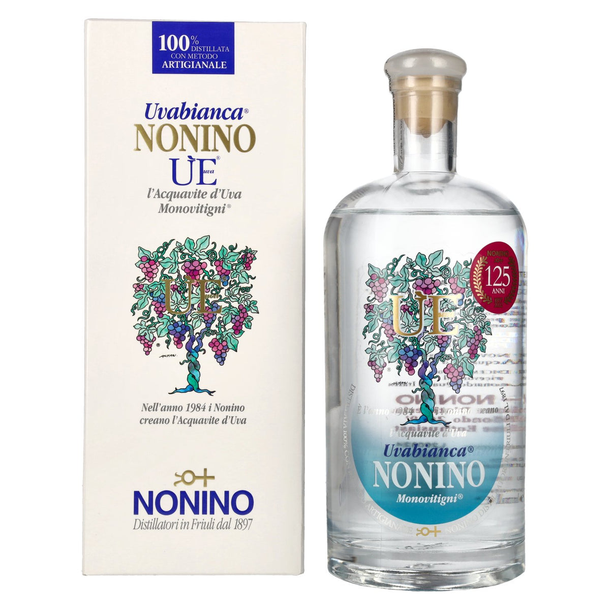 Nonino Grappa ÙE Monovitigni Uvabianca 38% Vol. 0.7L in gift box