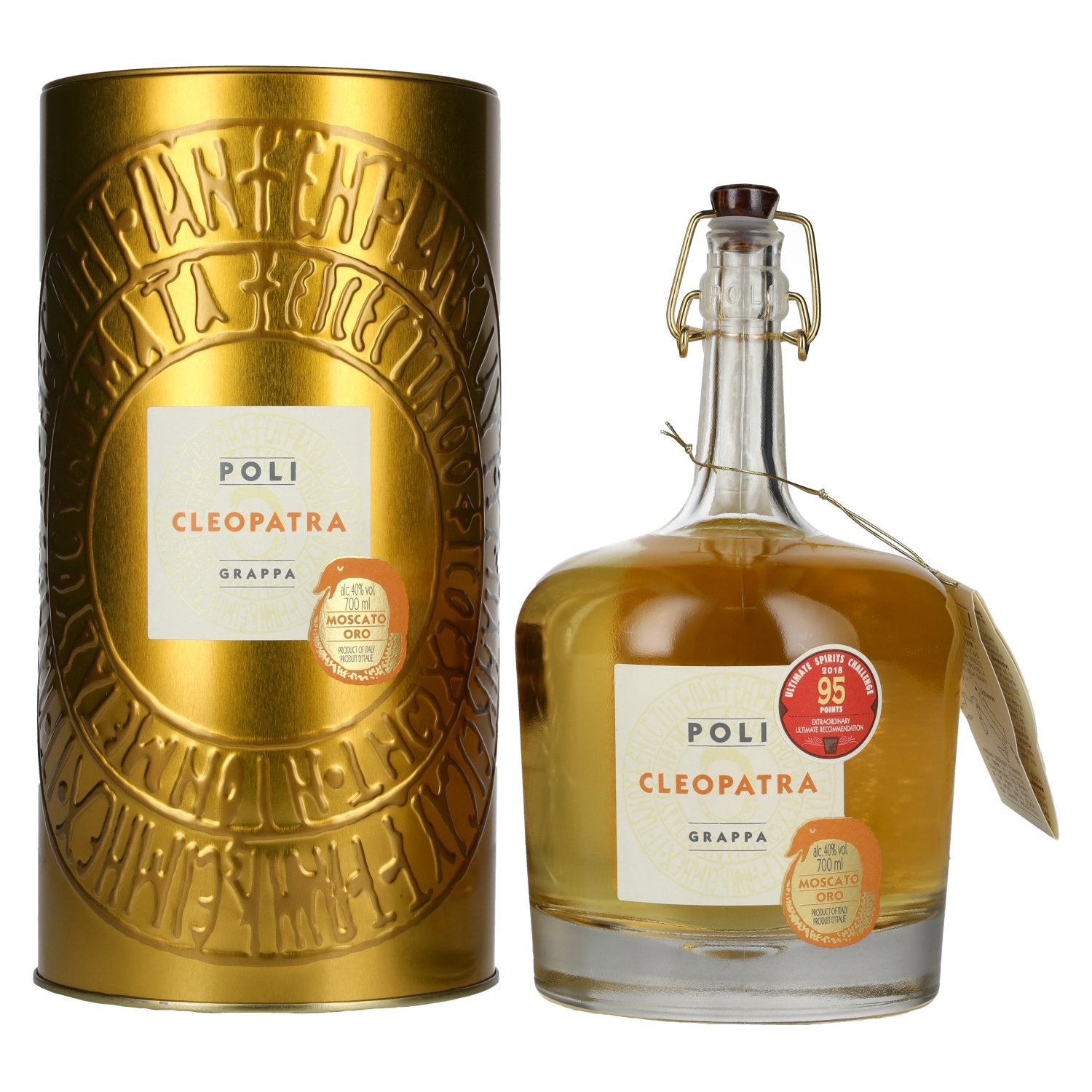Poli Grappa Cleopatra Moscato Oro 40% Vol. 0.7l in Tin Box