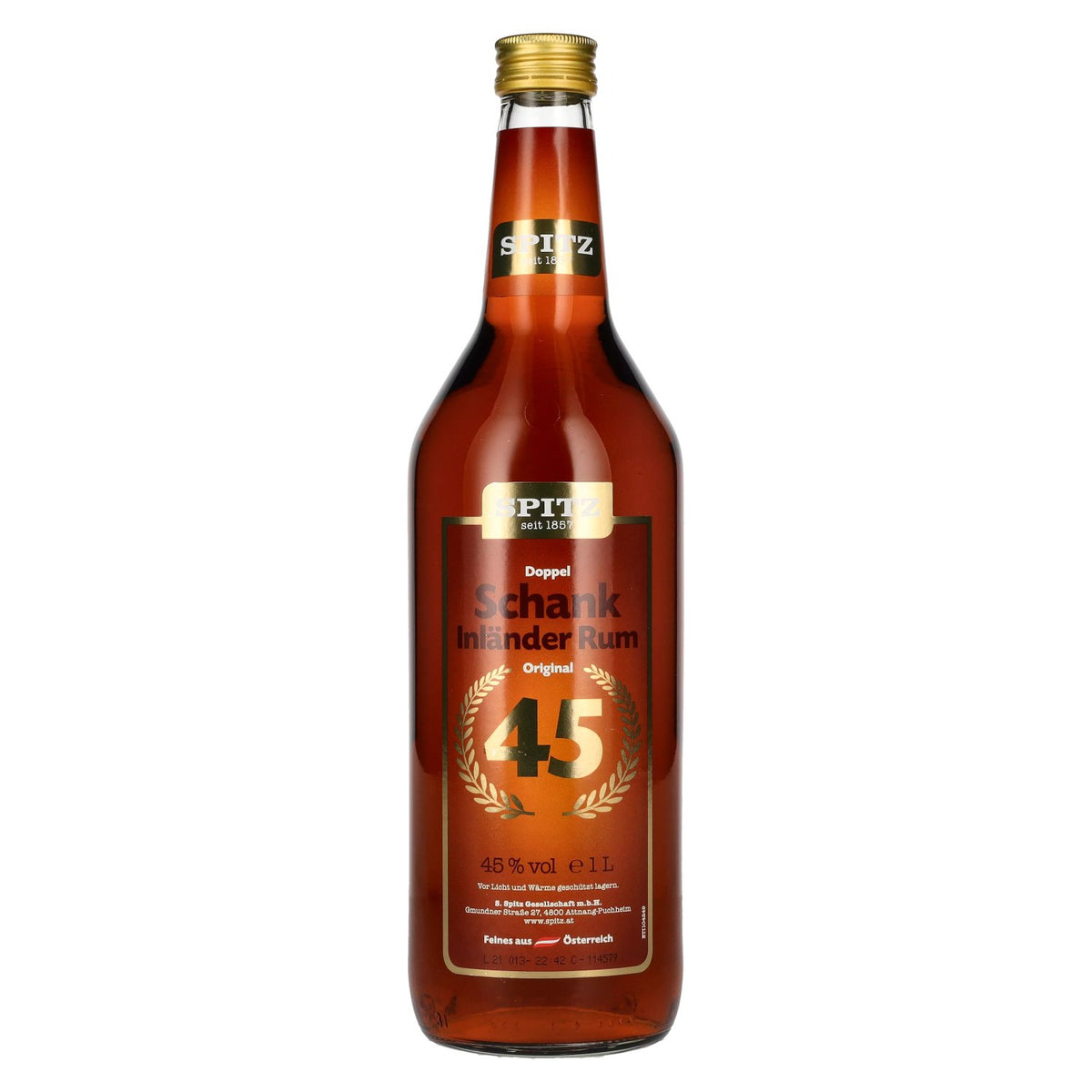 Spitz Double Distilled Domestic Rum Original 45% Vol. 1l