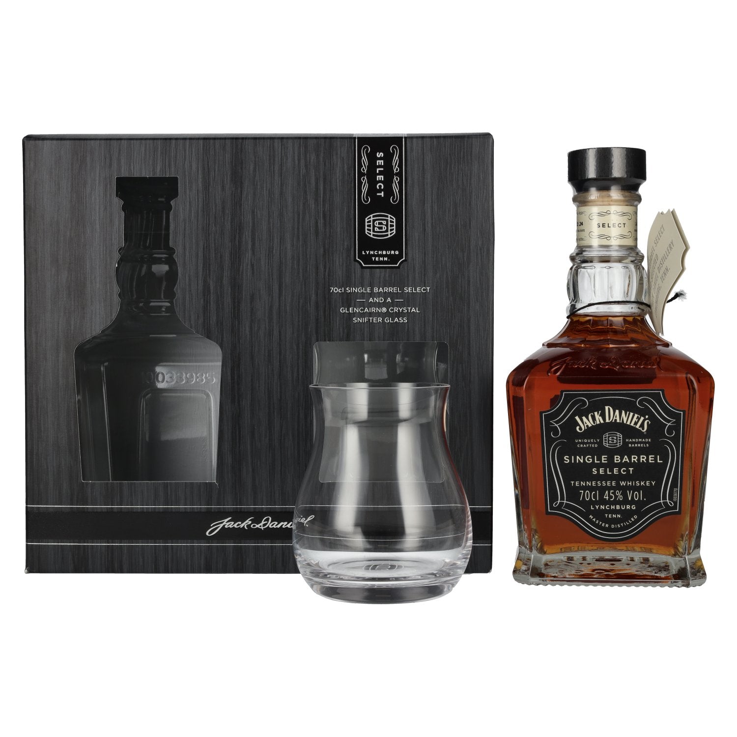 Jack Daniel's Select Single Barrel Tennessee Whiskey 45% Vol. 0,7l in Geschenkbox mit Nosing Glas