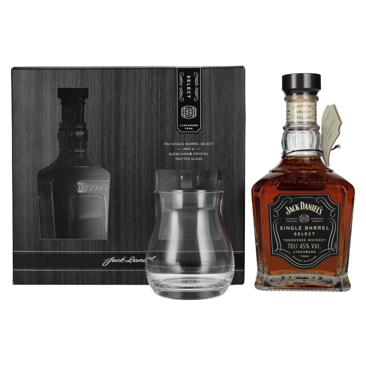 Jack Daniel's Select Single Barrel Tennessee Whiskey 45% Vol. 0.7L in gift box with nosing glass
