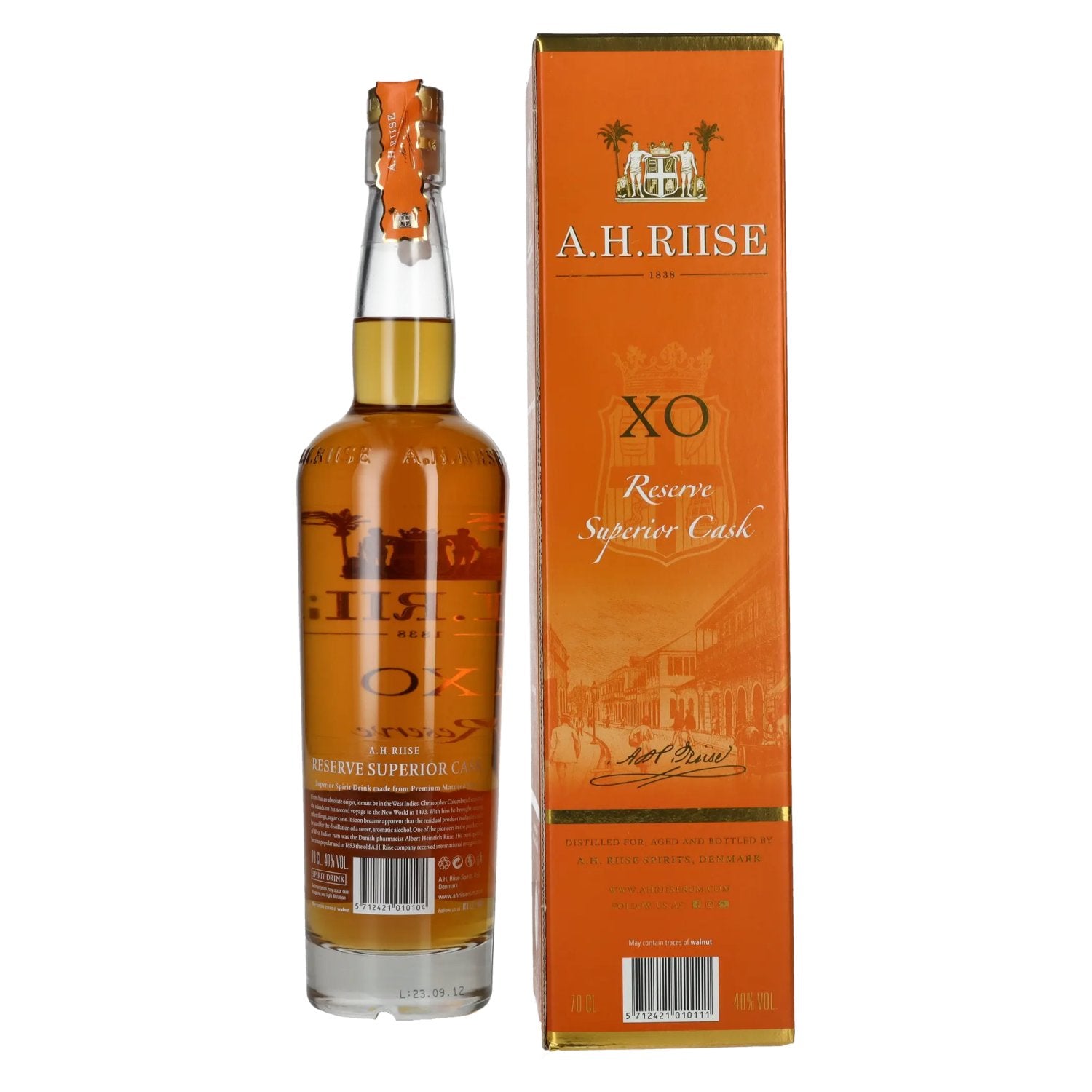 A.H. Riise X.O. Reserve Superior Cask Spirit Drink 40% Vol. 0,7l in Geschenkbox