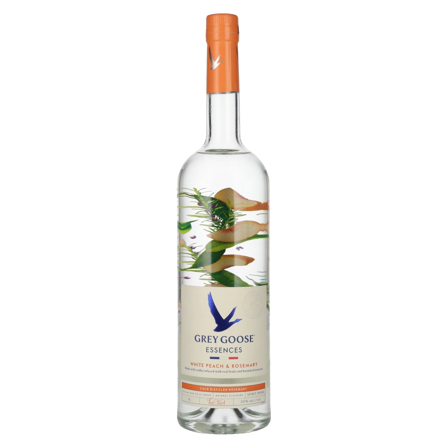 Grey Goose Essences WHITE PEACH &amp; ROSEMARY Flavoured Vodka 30% Vol. 1l