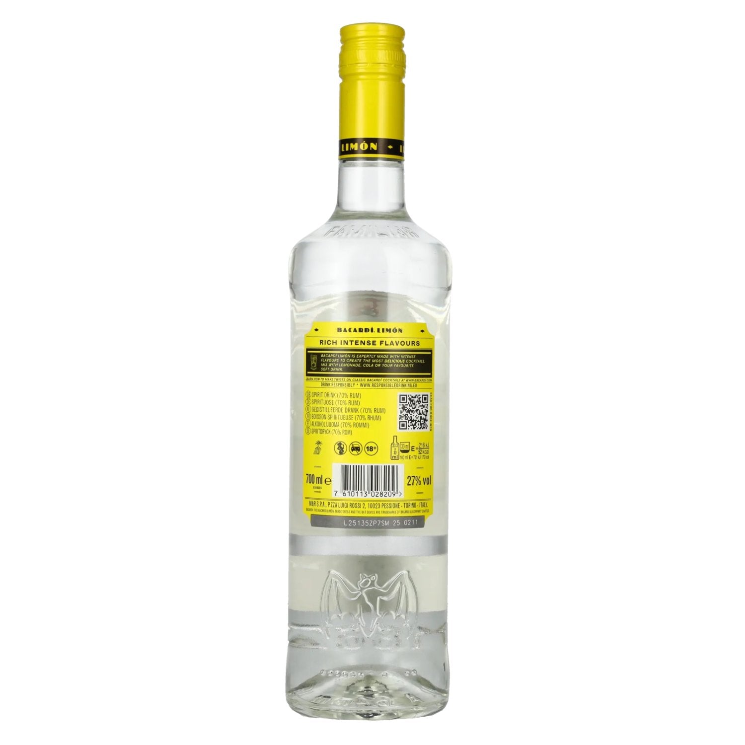 Bacardi LIMÓN Rum With Natural Flavors 27% Vol. 0.7l
