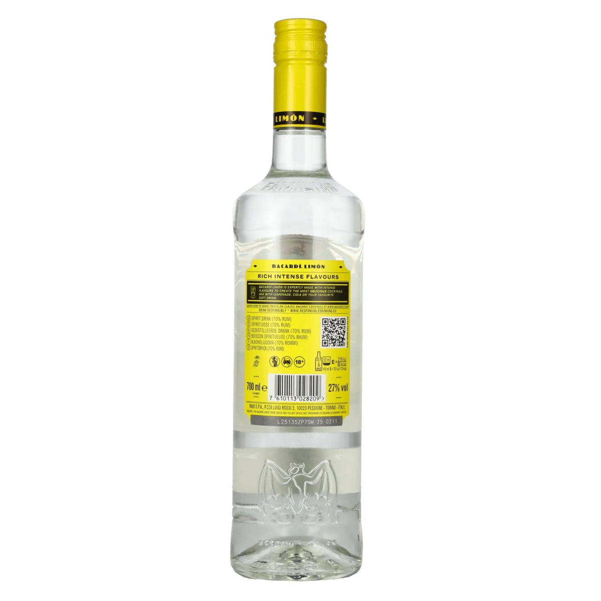 Bacardi LIMÓN Rum with natural flavours, 27% vol., 0.7 l