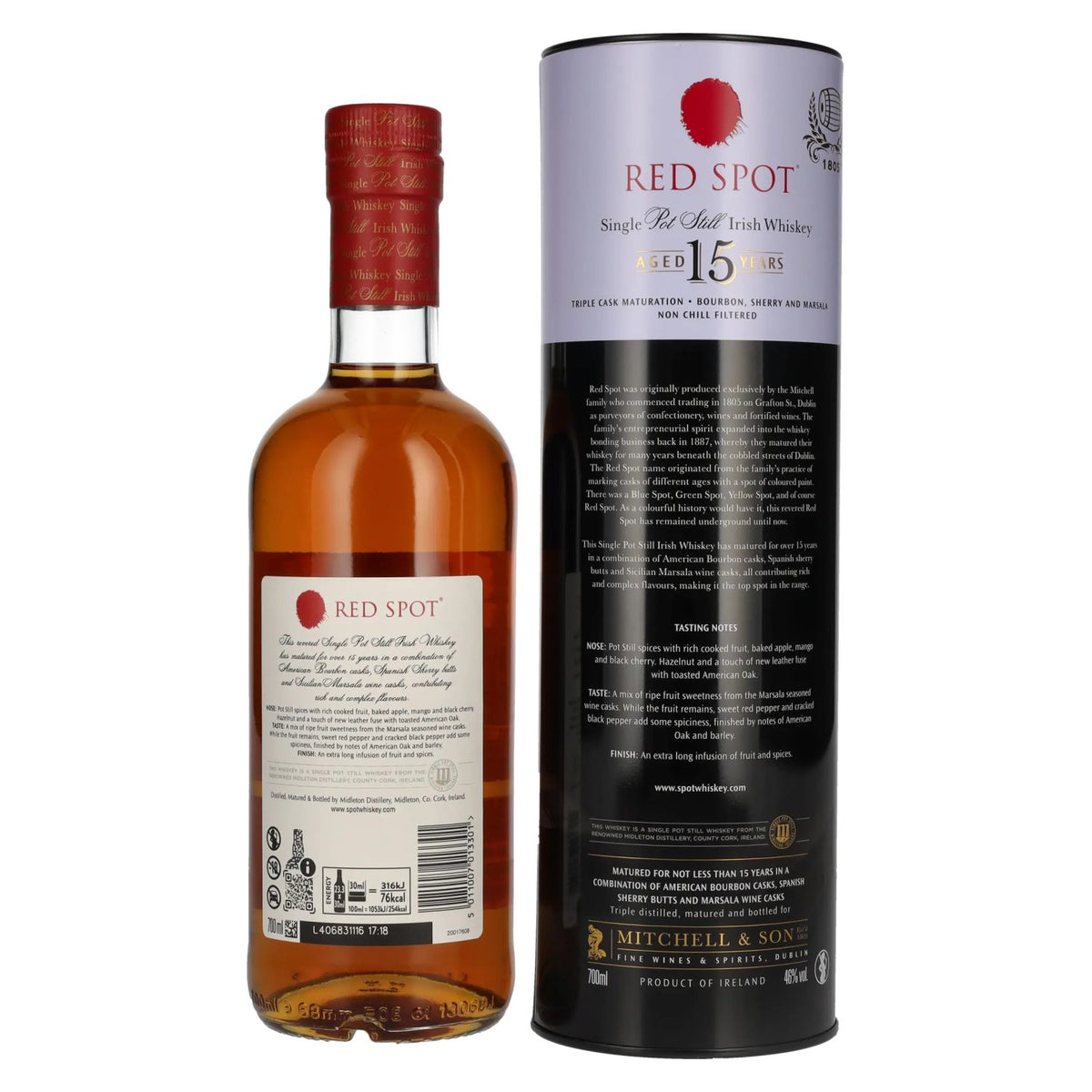 Red Spot 15 Years Old Single Pot Still Irish Whiskey 46% Vol. 0.7l in Tinbox