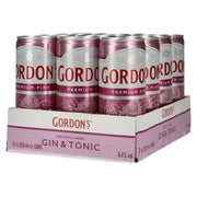 Gordon's Premium Pink Gin &amp; Tonic 6.4% ABV, 12 x 0.25l tins (deposit)