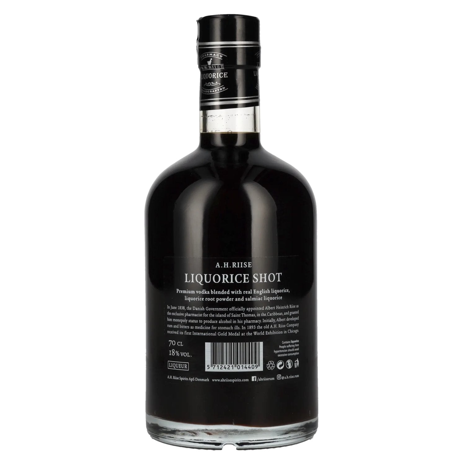 A.H. Riise Pharmacy Liquorice SHOT 18% Vol. 0,7l