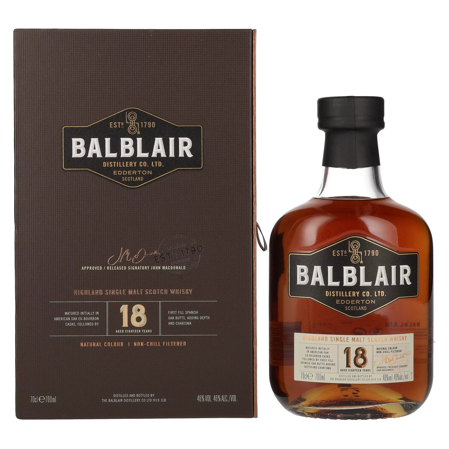 Balblair 18 Years Old Highland Single Malt 46% Vol. 0.7l in gift box