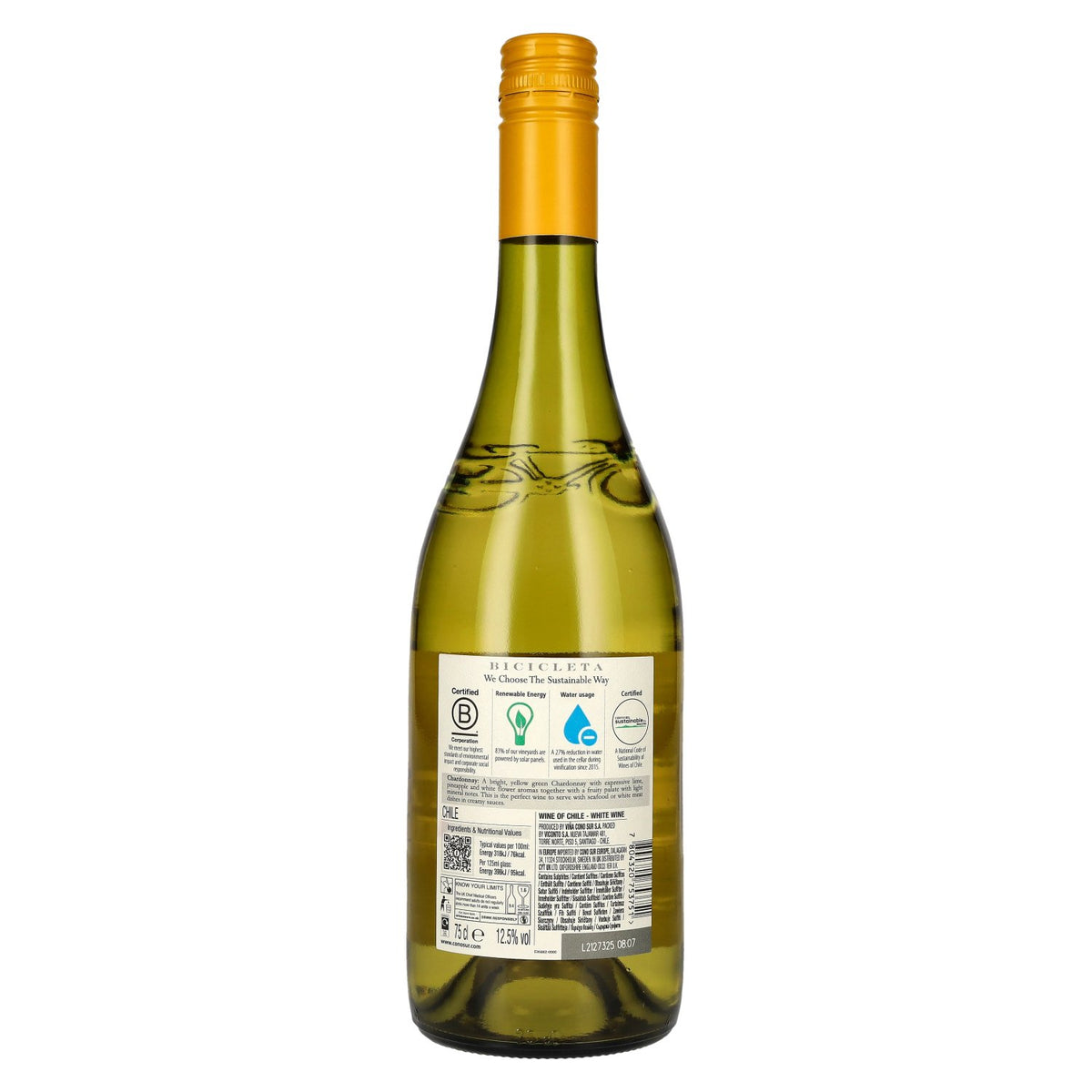 Cono Sur Bicicleta Reserva Unoaked Chardonnay 2025 12.5% ABV 0.75l