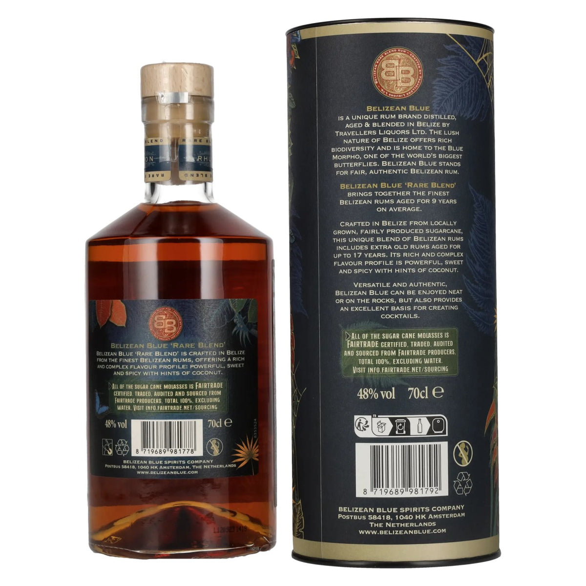 Belizean Blue RARE BLEND Rum 48% Vol. 0.7l in gift box