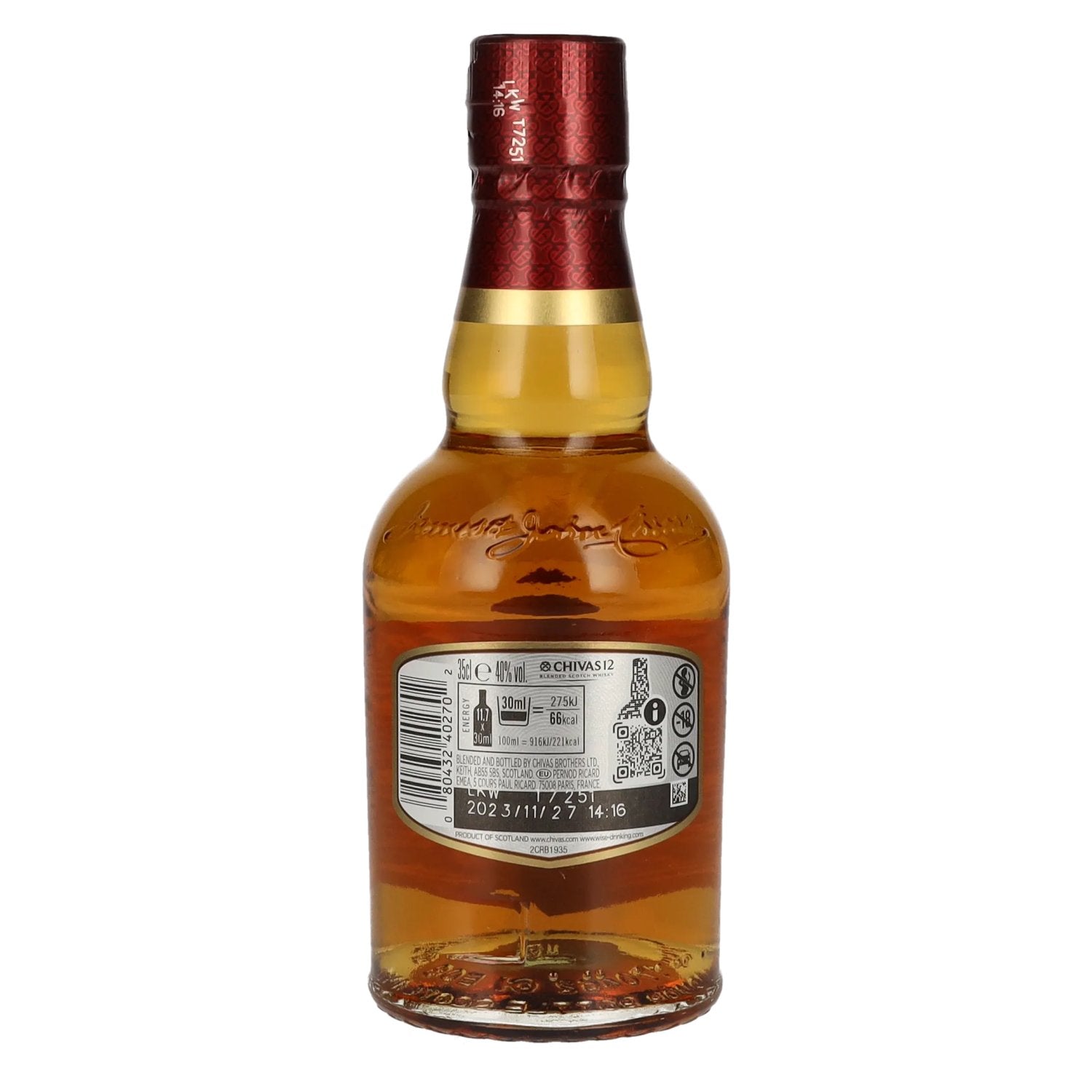 Chivas Regal 12 Years Old Blended Scotch Whisky 40% Vol. 0,35l