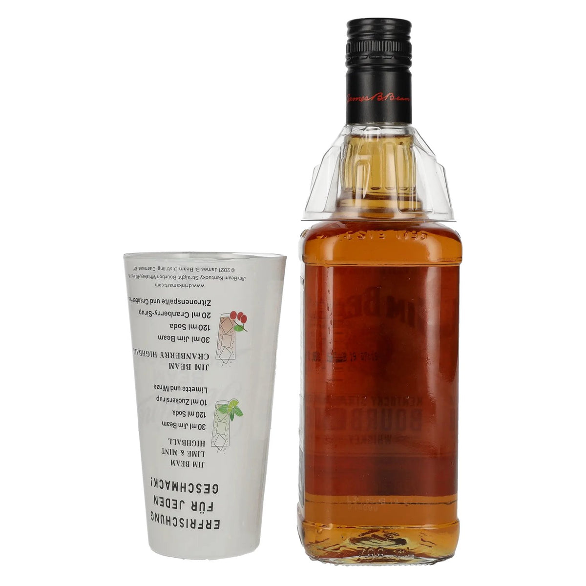 Jim Beam Kentucky Straight Bourbon Whiskey 40% Vol. 0.7l with Highball Glass