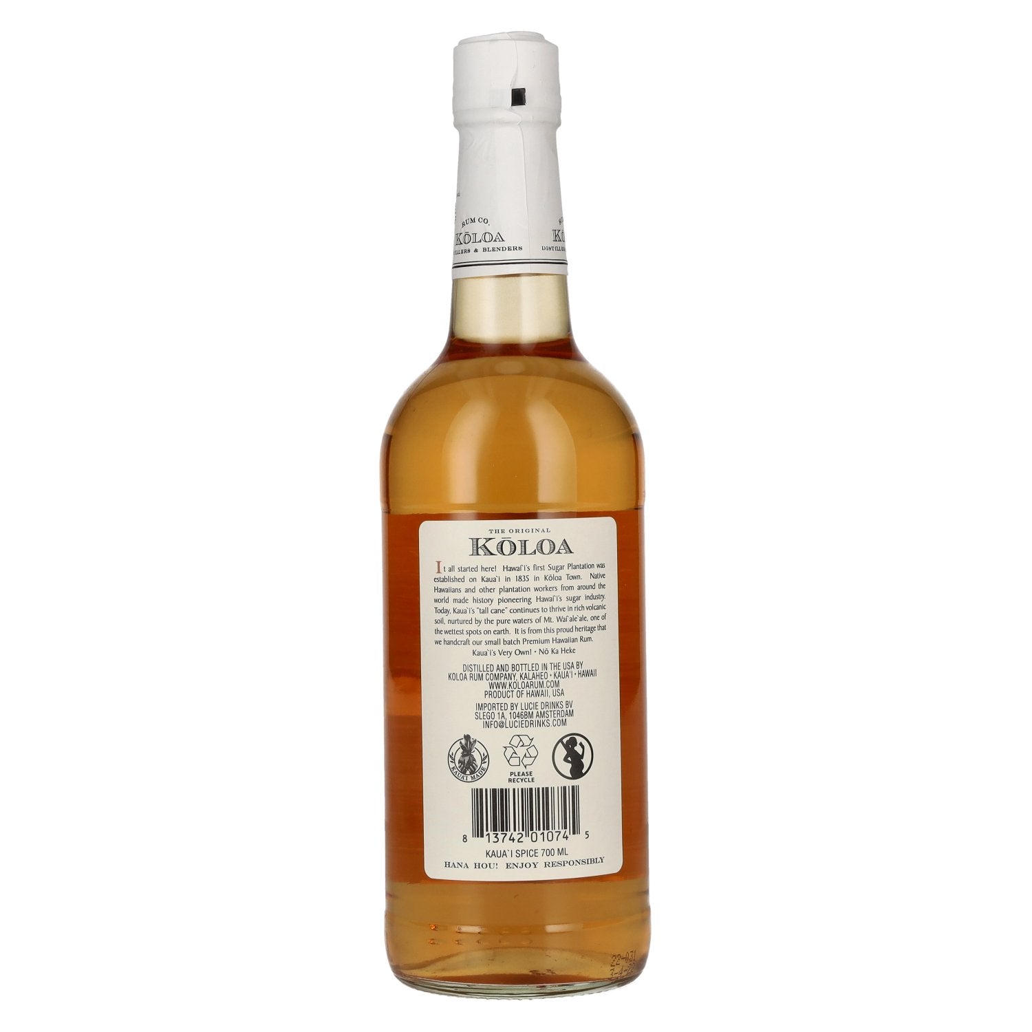 Kōloa Kaua'i SPICE Flavored Hawaiian Rum 44% Vol. 0,7l
