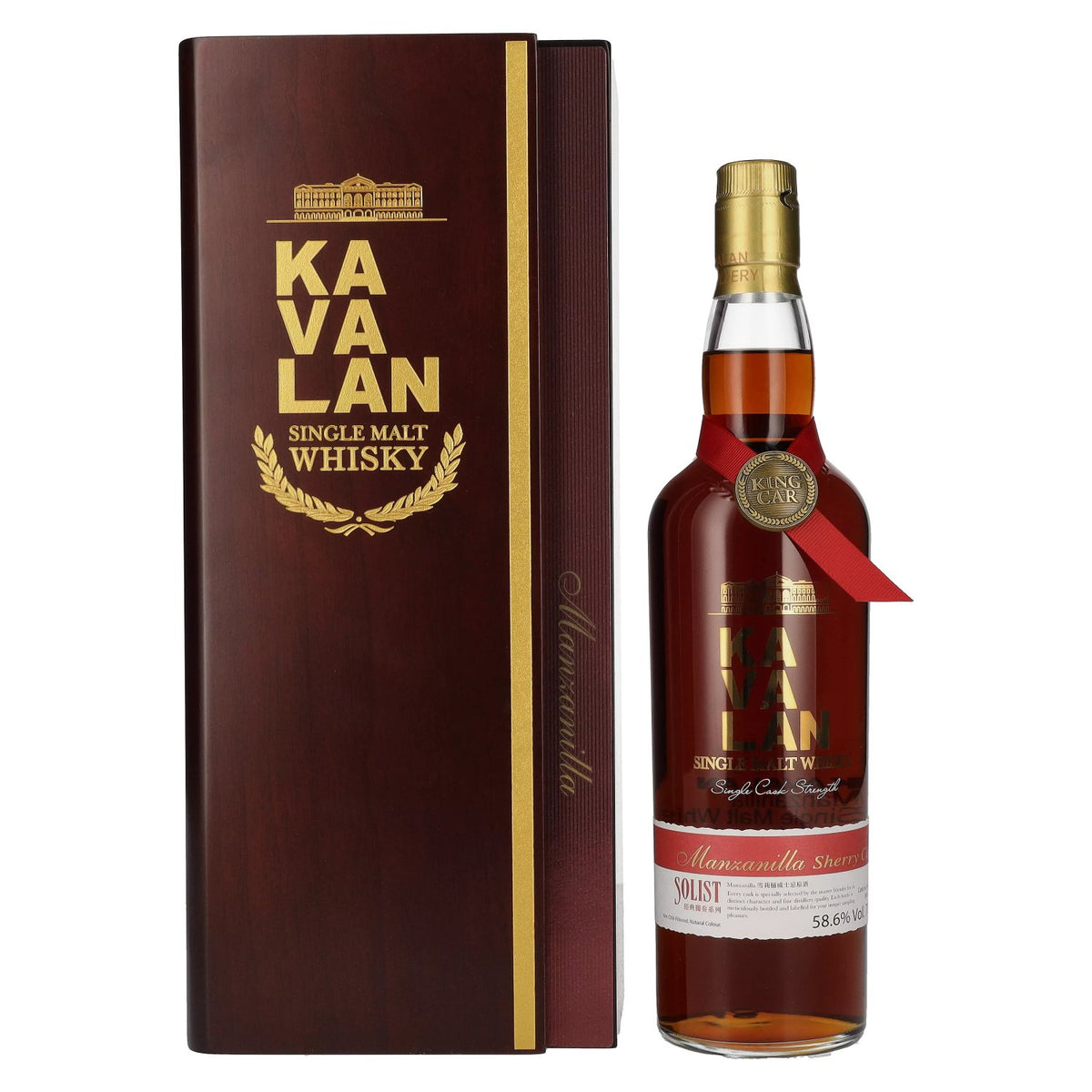 Kavalan SOLIST Manzanilla Sherry Cask 58.6% ABV 0.7l in a wooden box