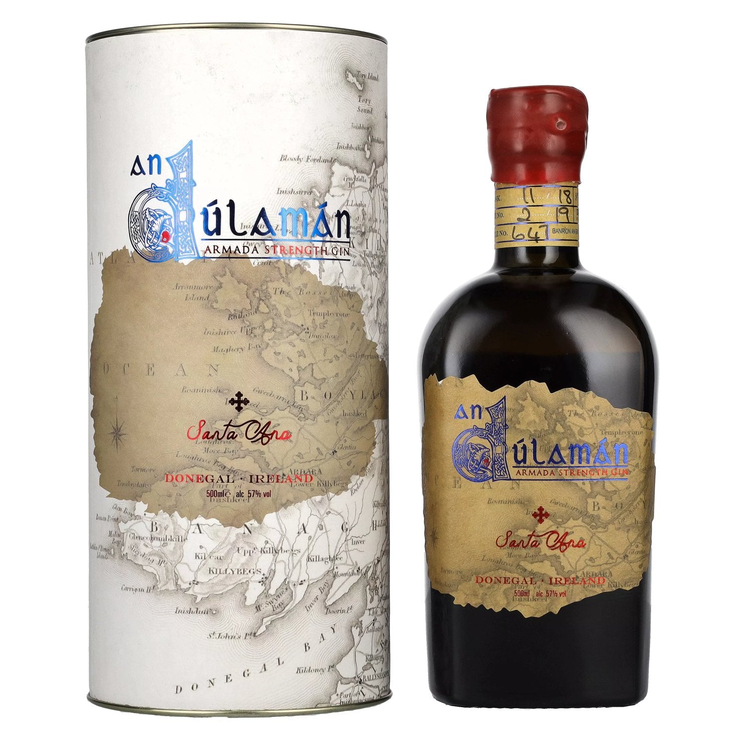 An Dúlamán SANTA ANA Armada Strength Gin 57% Vol. 0.5l in Gift Box