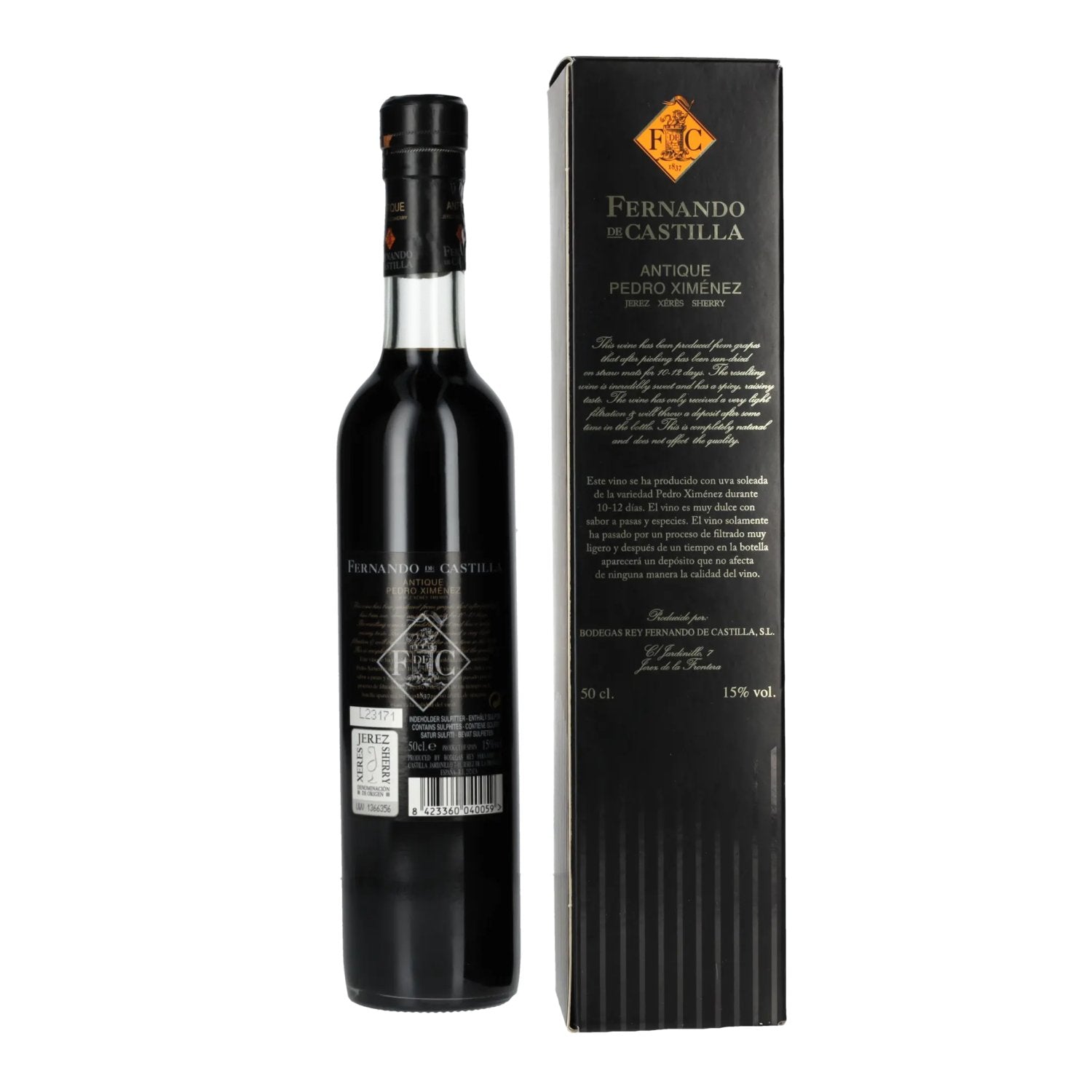 Fernando de Castilla Sherry Pedro Ximénez Antique 15% Vol. 0,5l in Geschenkbox