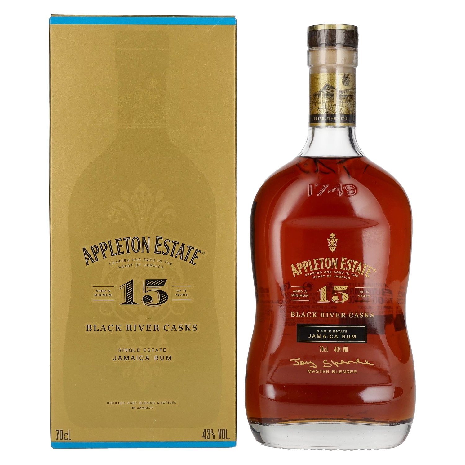 Appleton Estate 15 Years Old BLACK RIVER CASKS Jamaica Rum 43% Vol. 0.7l in Gift Box