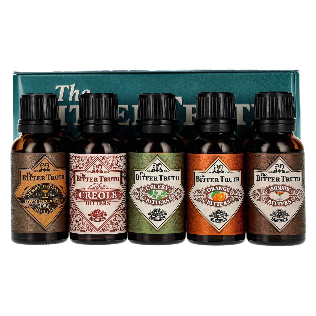 The Bitter Truth Cocktail Bitters Traveller’s Set 38.2% ABV, 5 x 0.02 l in a tin box