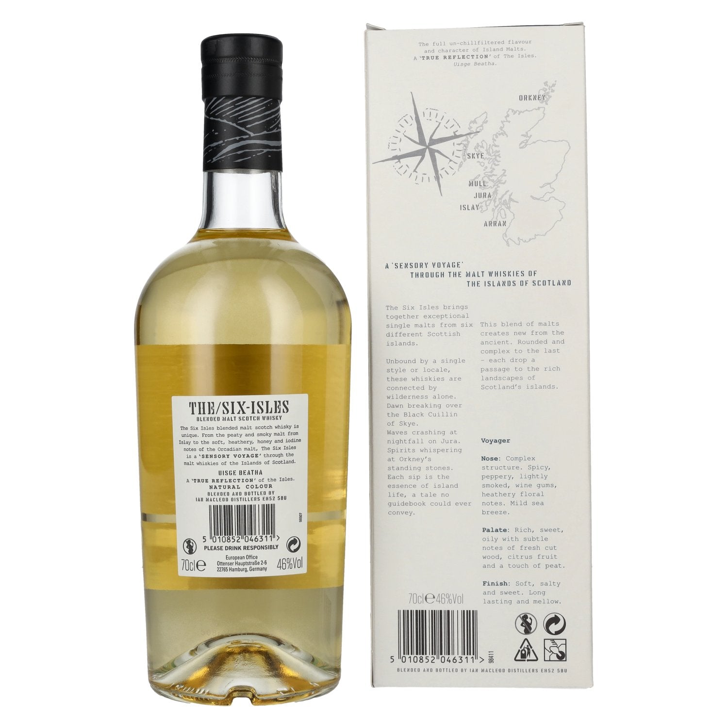 The Six Isles Blended Malt Scotch Whisky VOYAGER 46% Vol. 0.7l in gift box