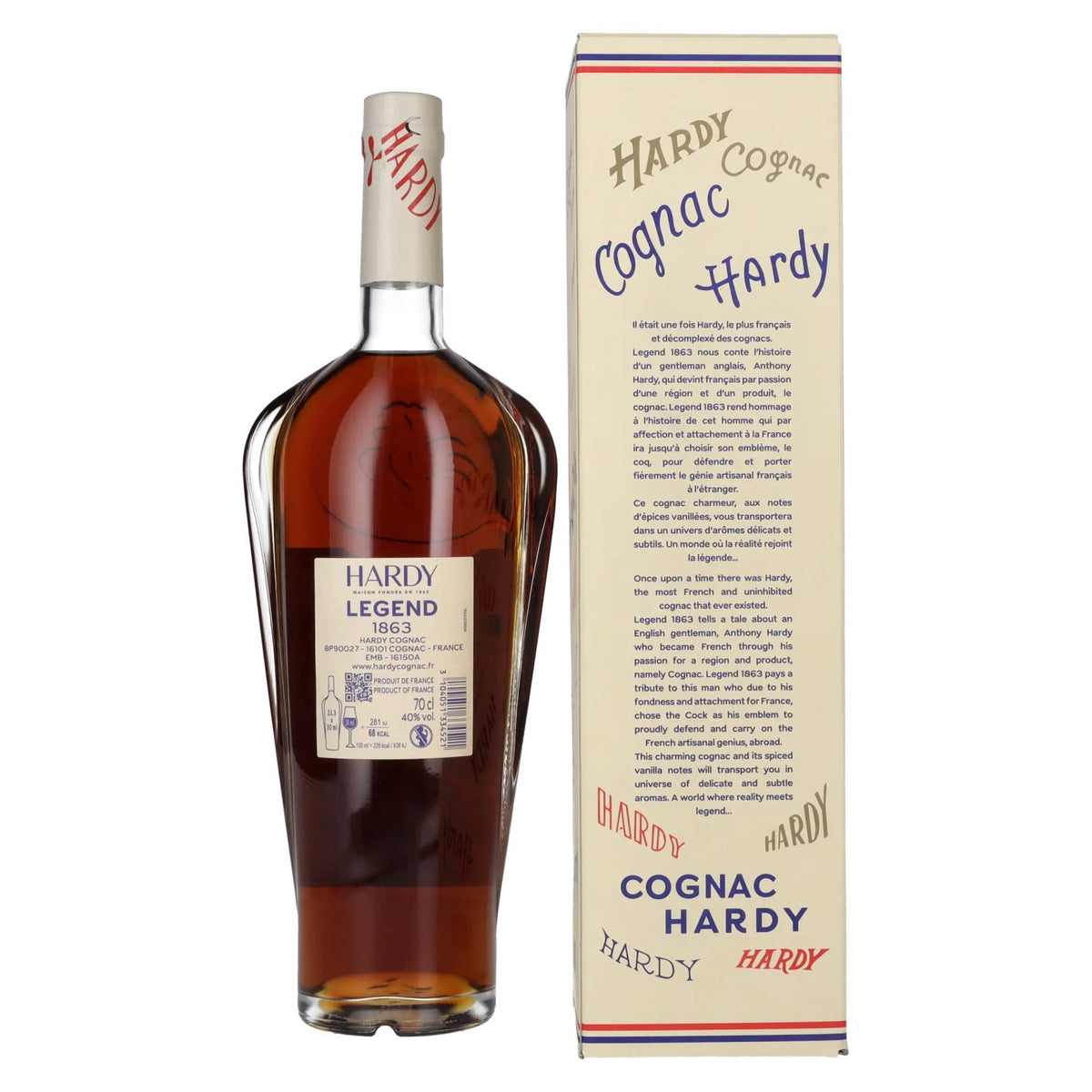 Hardy Cognac LEGEND 1863 40% Vol. 0.7l in gift box