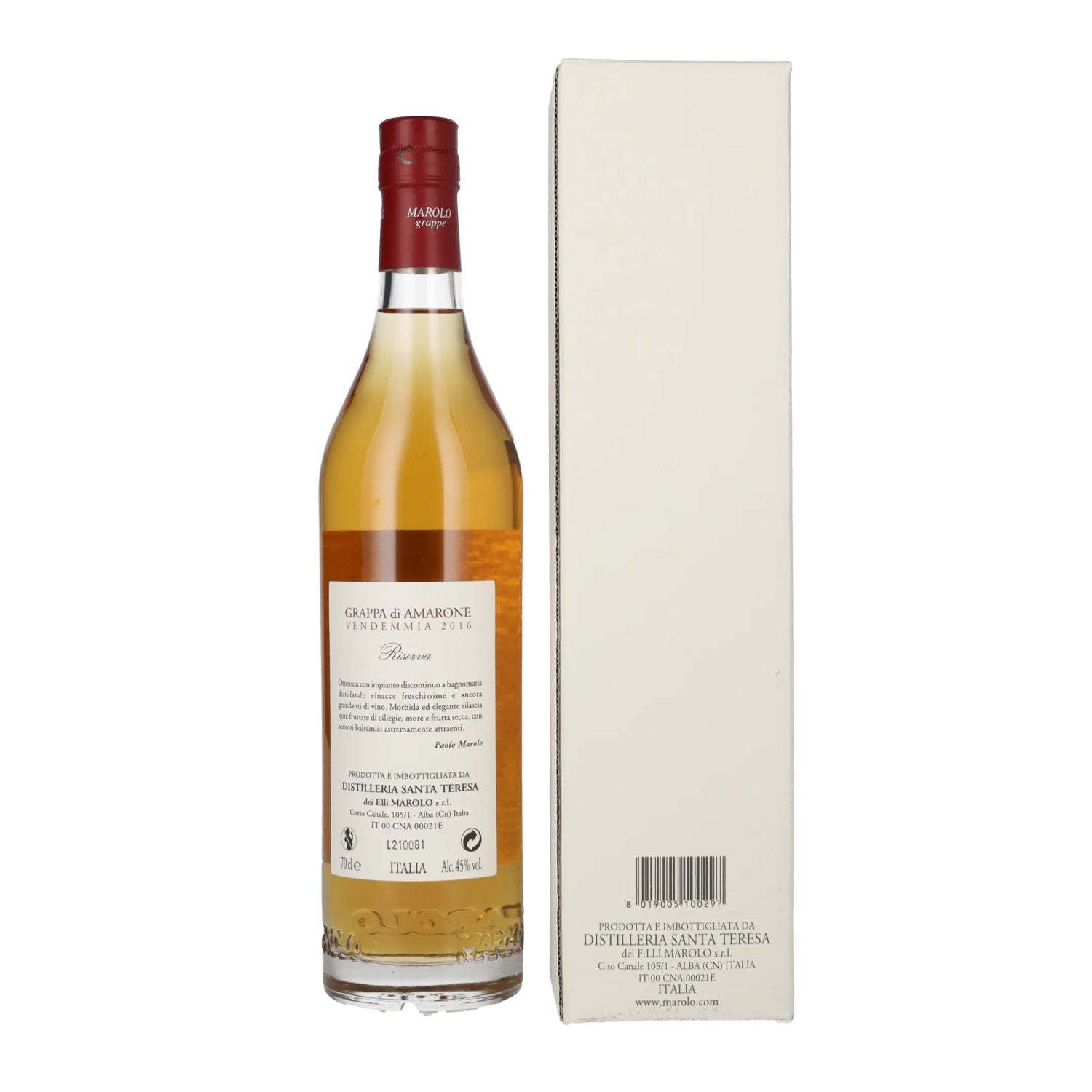 Marolo Alba Grappa di AMARONE 45% Vol. 0.7l in gift box