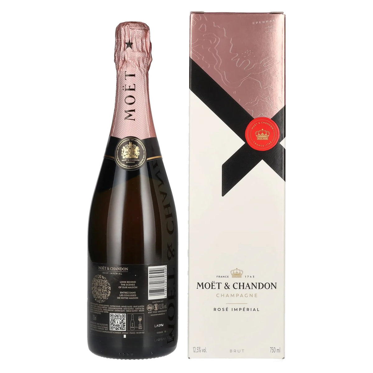 Moët &amp; Chandon Champagne ROSÉ IMPÉRIAL Brut 12.5% ABV 0.75l in a gift box