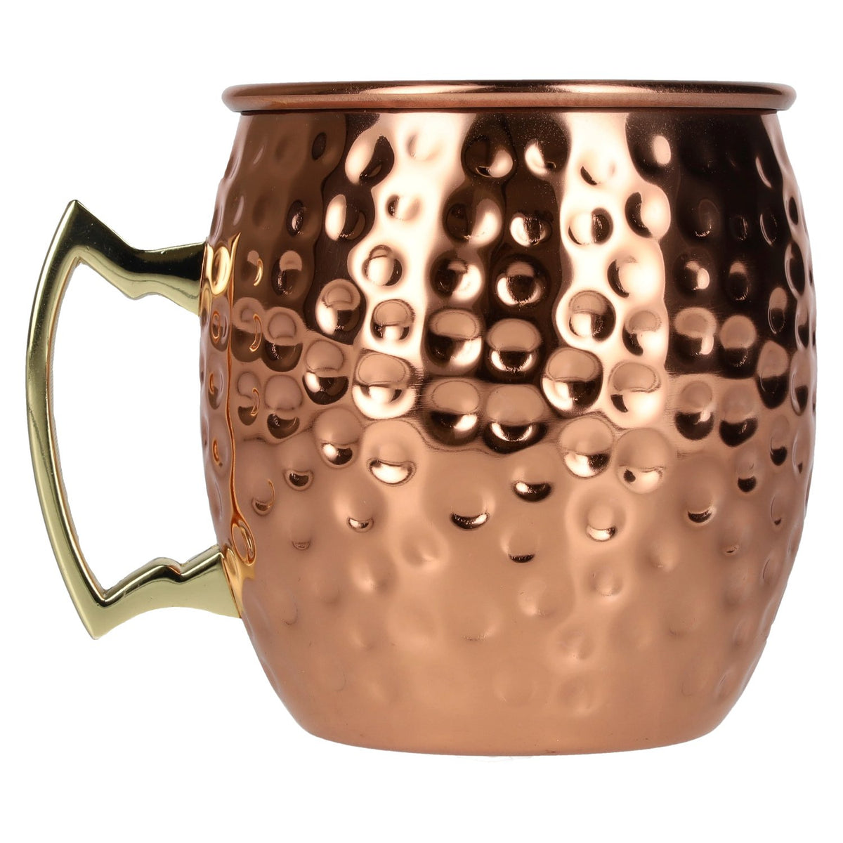 Moscow Mule mug, stainless steel, copper-effect, polished and hammered finish, 0.55l