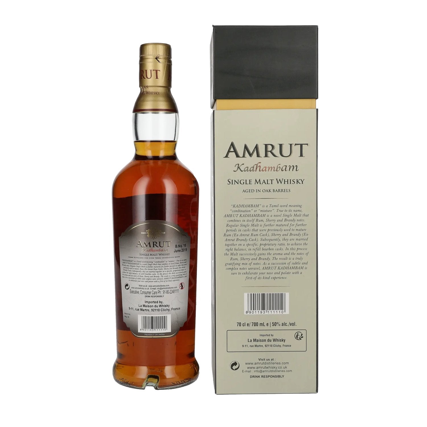 Amrut KADHAMBAM Single Malt Whisky 50% Vol. 0.7L in gift box